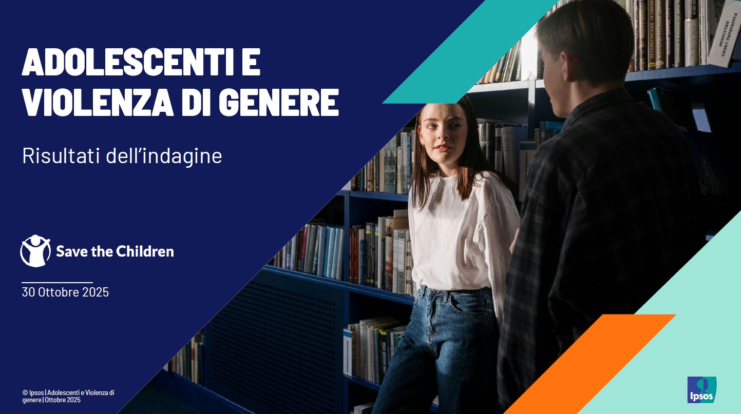 Copertina Adolescenti e violenza di genere - Indagine Ipsos Doxa e Save the Children