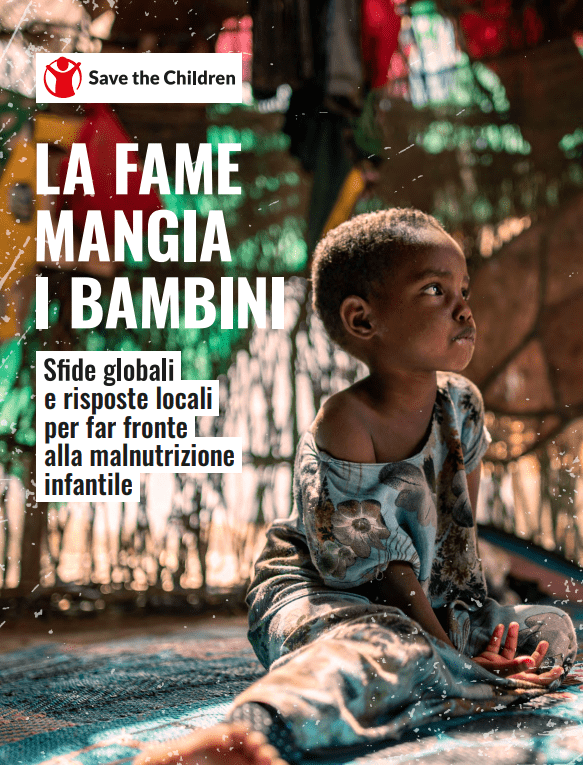 Copertina Report "La fame mangia i bambini" Save the Children