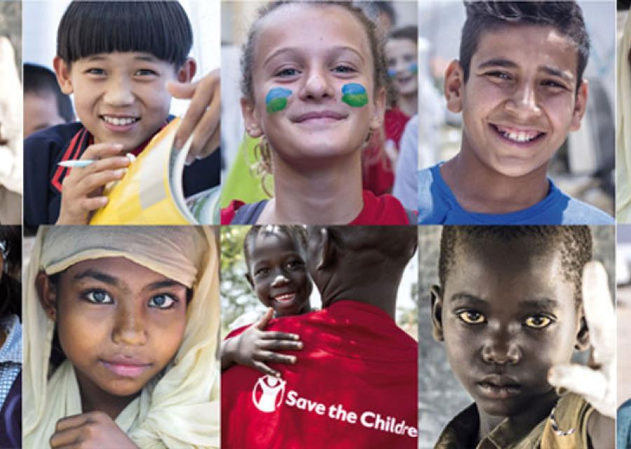 collage di foto di bambini di diverse nazionalità