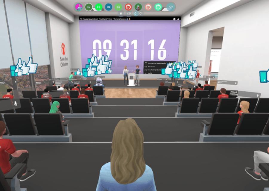 Uno screenshot della partecipazione al meeting nel metaverso