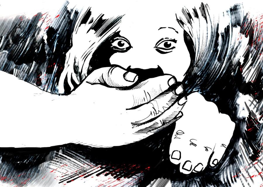 graphic novel in bianco e nero che rappresenta una ragazza in primo piano con una mano davanti alla bocca
