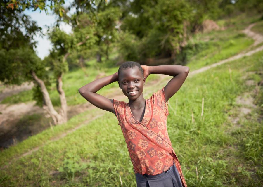 Sofia, rifugiata sudsudanese in Uganda, ha beneficiato dei progetti di educazione