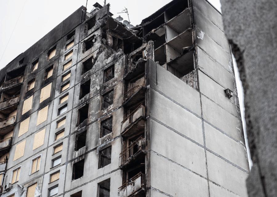 edificio distrutto in Ucraina