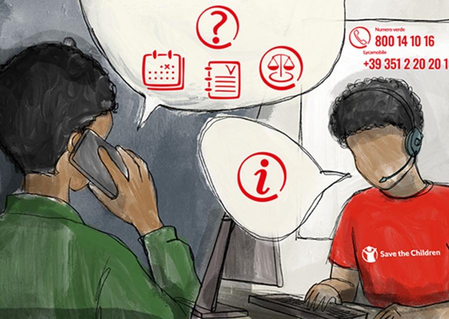 Ragazzo chiede, in chiamata, ad operatore Save The Children, informazioni di natura legale.