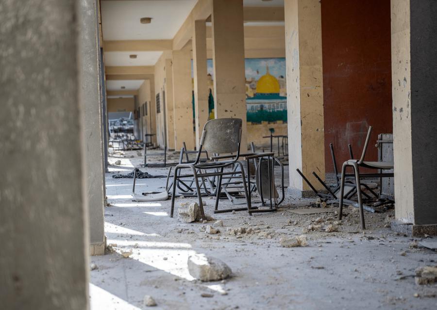Scuola di Gaza attaccata e distrutta