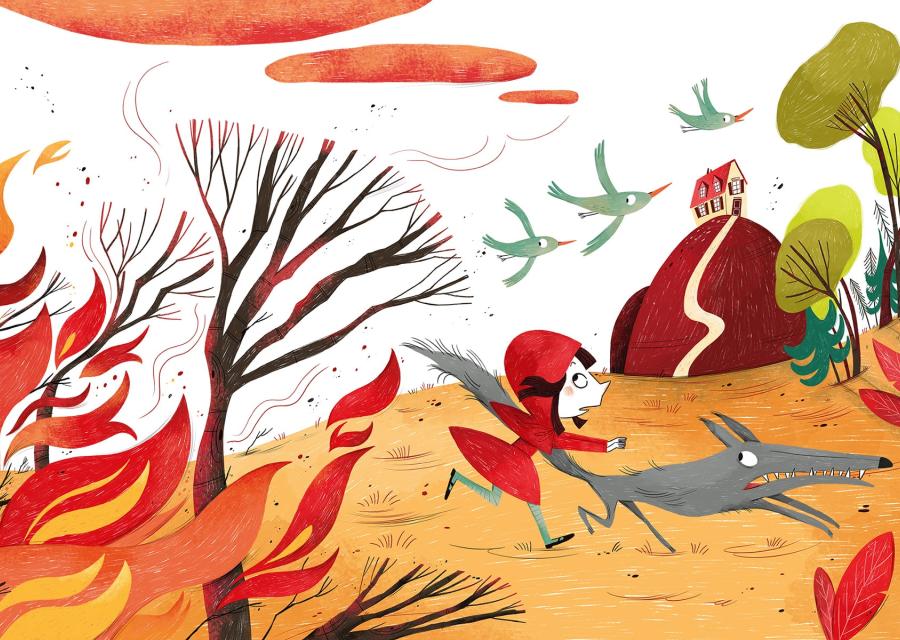 Fumetto di Cappuccetto rosso 
